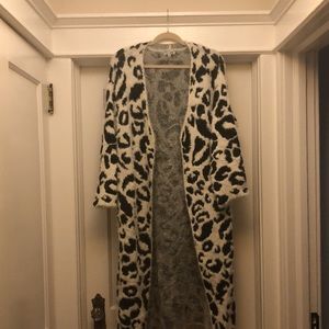 Animal print long jacket